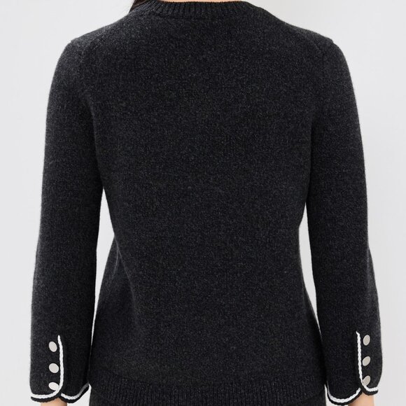 Theory Tweed Knit Pullover Top, Midweight Sweater, Crew Neck, Long Sleeve Sz S - Picture 2 of 12